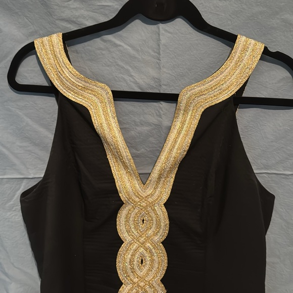 Lilly Pulitzer Black Mini Dress with Gold Accents - Picture 2 of 7